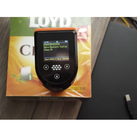 Bezprzewodowy skaner kodów kreskowych 1D 2D QR Aztec MaxiCode z wyświetlaczem i mocną baterią 2600mAh