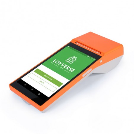 Bezprzewowody Bluetooth POS z wbudowaną drukarką termiczną ekran dotykowy 5.5` NFC Android 8.1 1GB/8GB