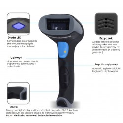 Bluetooth i 2.4G Bezprzewodowy skaner kodów OCR z dokumentów tożsamości i dowodu rejestracyjnego Auta