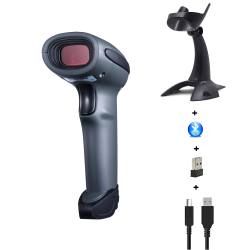 Bezprzewodowy laserowy skaner kodów kreskowych 1D 2.4G Bluetooth Kabel 2000mAh szybki 300/s