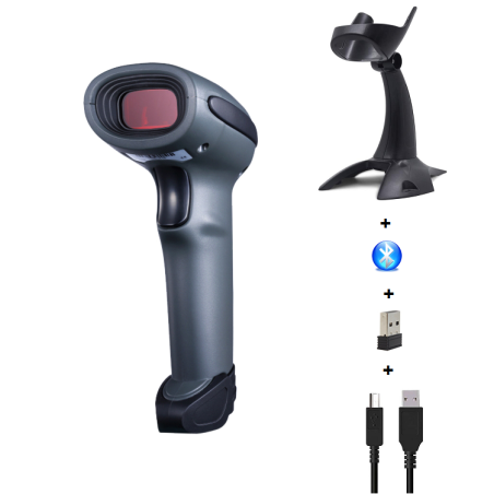 Bezprzewodowy laserowy skaner kodów kreskowych 1D 2.4G Bluetooth Kabel 2000mAh szybki 300/s