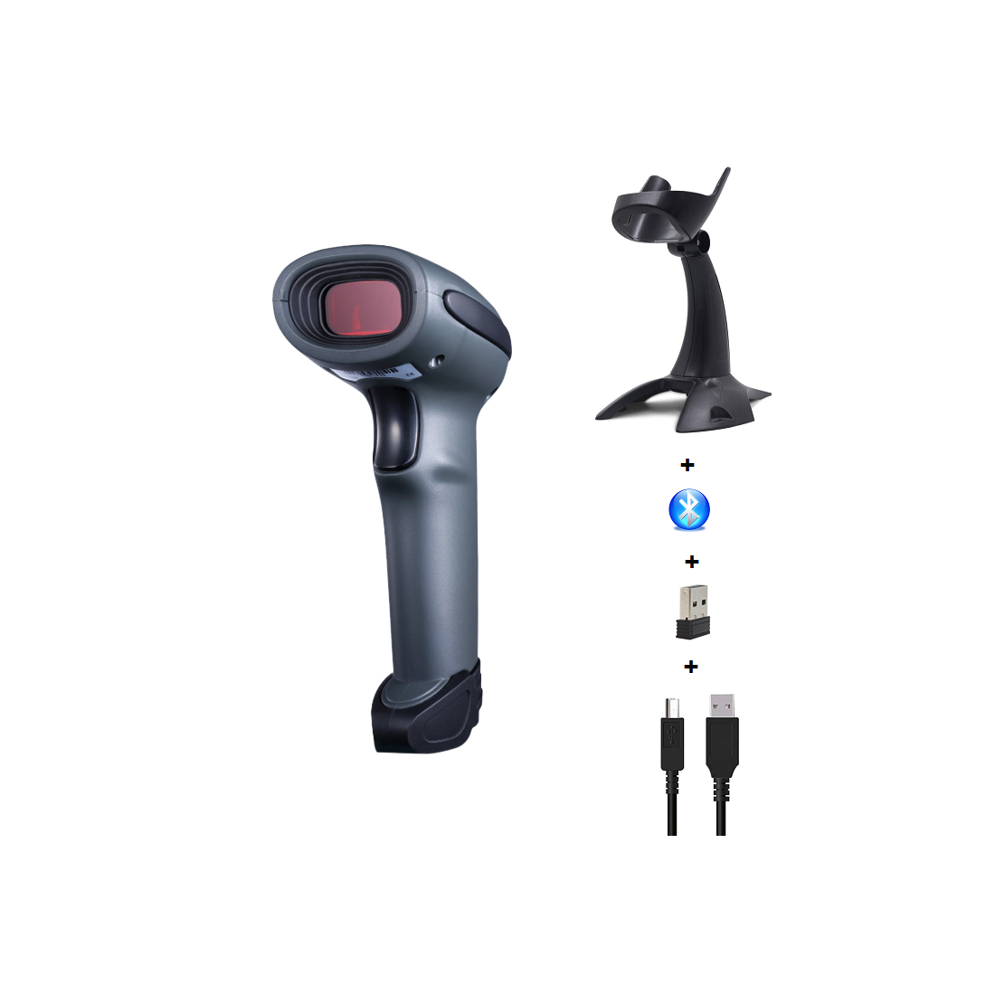 Bezprzewodowy laserowy skaner kodów kreskowych 1D 2.4G Bluetooth Kabel 2000mAh szybki 300/s