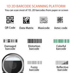 Stacjonarny czytnik kodów kreskowych 1D 2D QR Aztec MaxiCode