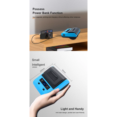 Mobilna Drukarka termiczna do etykiet samoprzylepnych 203DPI Bluetooth NFC OLED