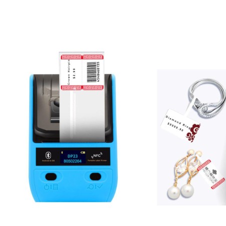 Mobilna Drukarka termiczna do etykiet samoprzylepnych 203DPI Bluetooth NFC OLED
