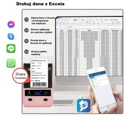 Kieszonkowa przenośna drukarka termiczna do etykiet 300DPI Bluetooth NFC OLED