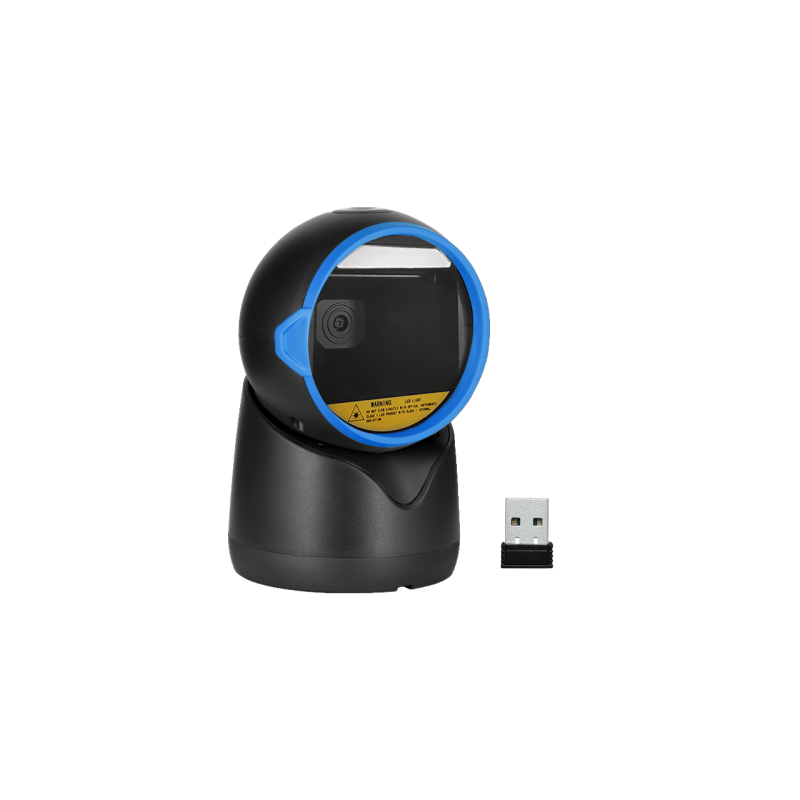 Bezprzewodowy stacjonarny czytnik kodów kreskowych Bluetooth + 2.4G + kabel 1D 2D