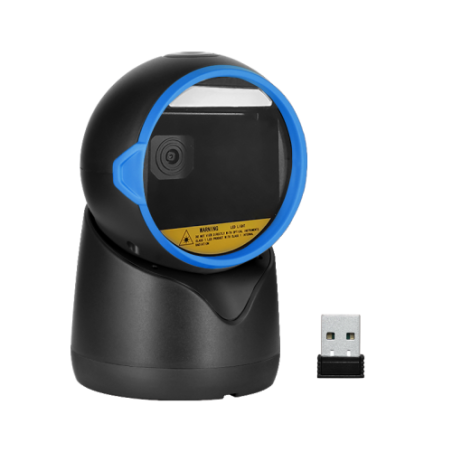 Bezprzewodowy stacjonarny czytnik kodów kreskowych Bluetooth + 2.4G + kabel 1D 2D