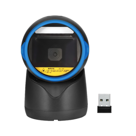 Bezprzewodowy stacjonarny czytnik kodów kreskowych Bluetooth + 2.4G + kabel 1D 2D
