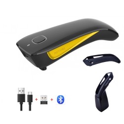 Kieszonkowy mini skaner kodów 2D QR Bluetooth 2.4G z bazą i silikonowym etui