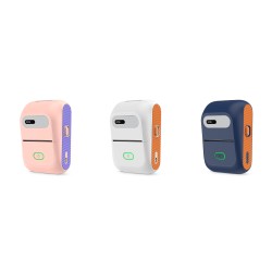 Mobilna Mini drukarka termiczna biała Bluetooth i przewodowa 50mm Windows Android 203 dpi