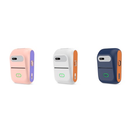 Mobilna Mini drukarka termiczna biała Bluetooth i przewodowa 50mm Windows Android 203 dpi