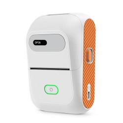 Mobilna Mini drukarka termiczna biała Bluetooth i przewodowa 50mm Windows Android 203 dpi