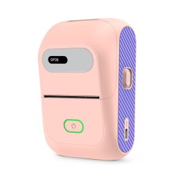 Kieszonkowa mini drukarka termiczna różowa Bluetooth i przewodowa 50mm Windows Android 203 dpi