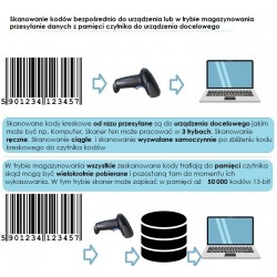 Bezprzewodowy skaner kodów kreskowych 1D 2D QR 2.4G