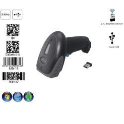 Bezprzewodowy skaner kodów kreskowych 1D 2D QR 2.4G