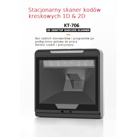 Stacjonarny skaner kodów kreskowych 1D 2D szybki i precyzyjny