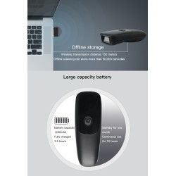 Kieszonkowy mini czytnik kodów kreskowych 1D 2D QR Bluetooth 2.4G Windows Android Mac 4mil