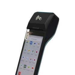 Ręczny terminal POS z drukarką termiczną kwitów i etykiet ekran 6 cali NFC Android 11 3GB/32GB z bazą do ładowania