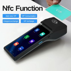 Ręczny terminal POS z drukarką termiczną kwitów i etykiet ekran 6 cali NFC Android 11 3GB/32GB z bazą do ładowania
