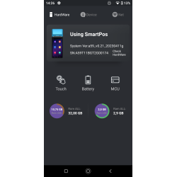 Ręczny terminal POS z drukarką termiczną kwitów i etykiet ekran 6 cali NFC Android 11 3GB/32GB z bazą do ładowania