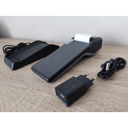 Ręczny terminal POS z drukarką termiczną kwitów i etykiet ekran 6 cali NFC Android 11 3GB/32GB z bazą do ładowania