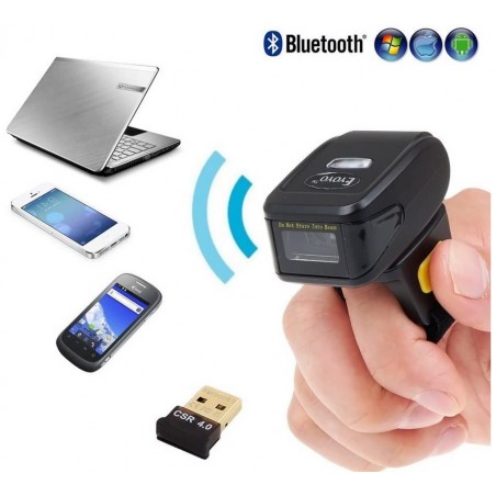 Skaner kodów QR na palec Bluetooth /Radio 2.4GHz/ kabel USB