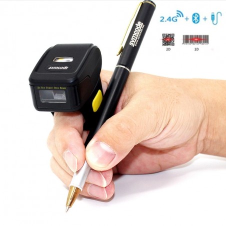 Mini skaner pierścieniowy na palec QR 2D Aztec Maxicode PDF-417 3 sposoby komunikacji