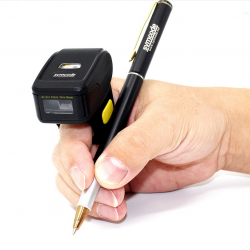 Mini skaner pierścieniowy na palec QR 2D Aztec Maxicode PDF-417 3 potrójna komunikacja Bluetooth / Radiowo / kabel