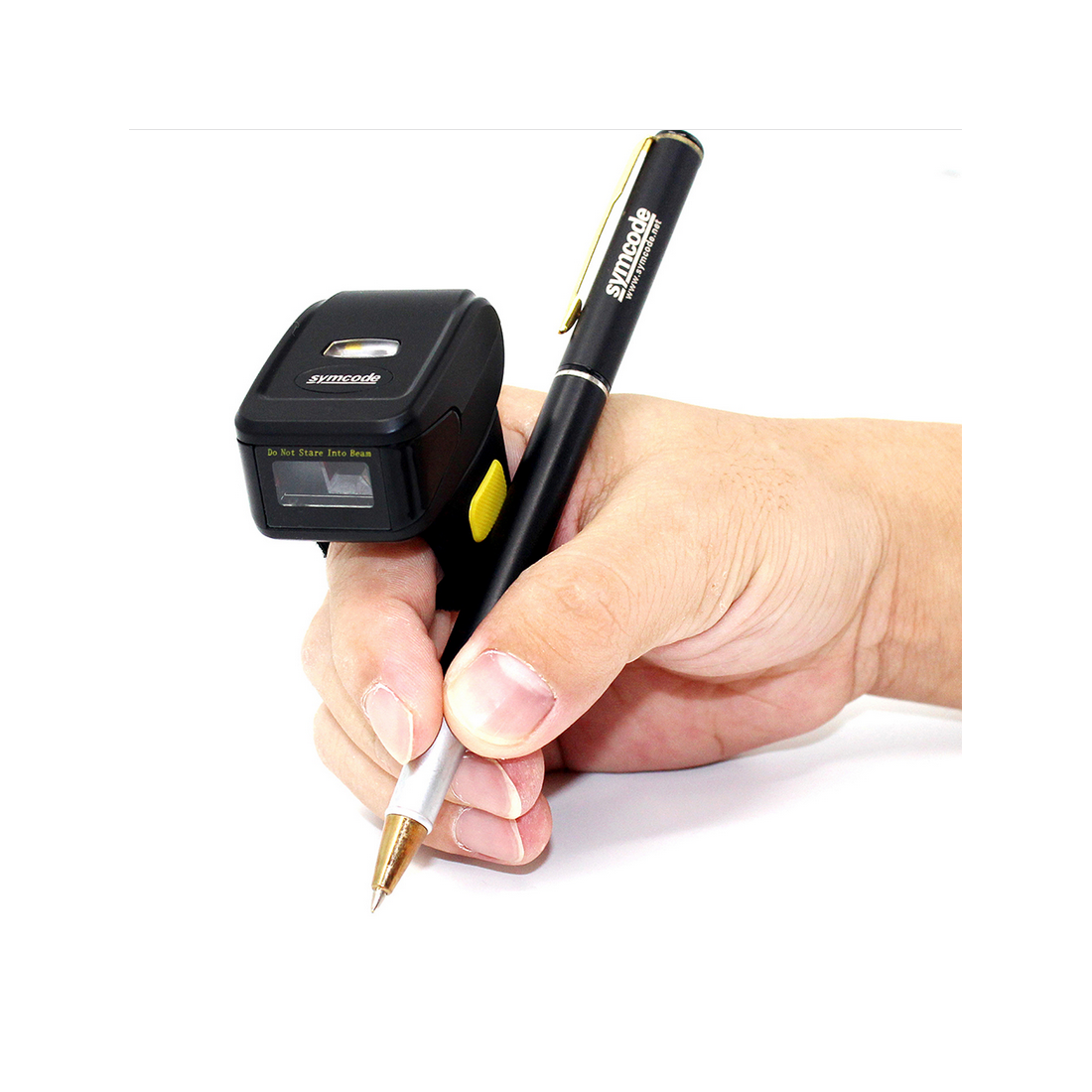 Mini skaner pierścieniowy na palec QR 2D Aztec Maxicode PDF-417 3 potrójna komunikacja Bluetooth / Radiowo / kabel