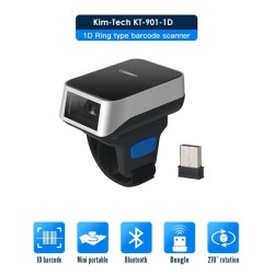 Bezprzewodowy laserowy skaner kodów kreskowych na palec 1D Bluetooth 450mAh szybki 300/s