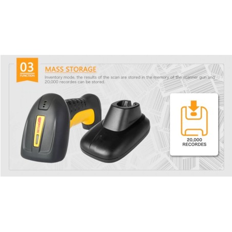 WODOSZCZELNY PRZEMYSŁOWY 2.4G BEZPRZEWODOWY CZYTNIK KODÓW 1D 2D QR IP67 WODOODPORNY