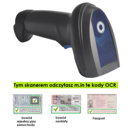 Przewodowy czytnik kodów OCR MRZ dowód osobisty paszport dowód rejestracyjny auta wiza 1D 2D QR Aztec MaxiCode