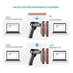 Czytnik kodów kreskowych 1D 2D qr Aztev MaxiCode z wyświetlaczem LCD