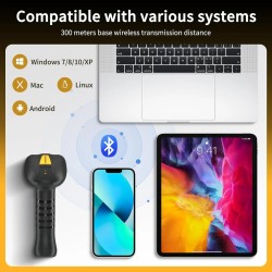 Wodoszczelny przemysłowy 2.4G i Bluetooth czytnik kodów kreskowych z mocną baterią 2600mAh