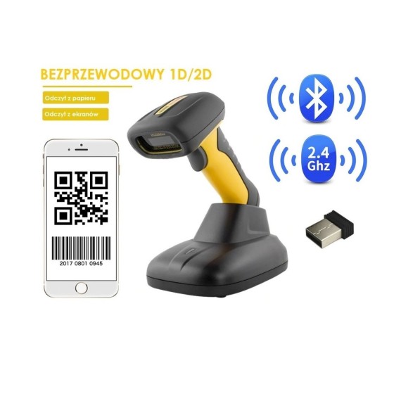 Wodoszczelny przemysłowy 2.4G i Bluetooth czytnik kodów kreskowych z mocną baterią 2600mAh Wodoszczelny przemysłowy 2.4G i Bluetooth czytnik kodów kreskowych z mocną baterią 2600mAh