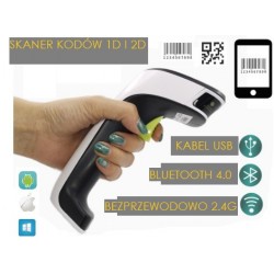 Odczyt kodów z ekranu Komputer Laptopa  I-phone  Komórka Skaner Bezprzewodowy Bluetooth radio i kabel 3 w 1 skaner kodó QR