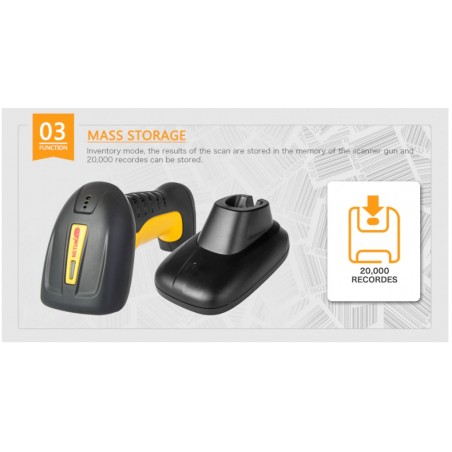 Wodoszczelny przemysłowy 2.4G i Bluetooth czytnik kodów kreskowych z mocną baterią 2600mAh