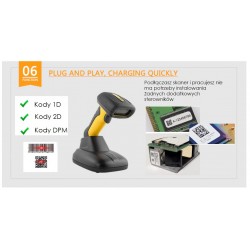 Przemysłowy 2.4G bezprzewodowy skaner kodów 1D 2D QR IP67 wodoodporny