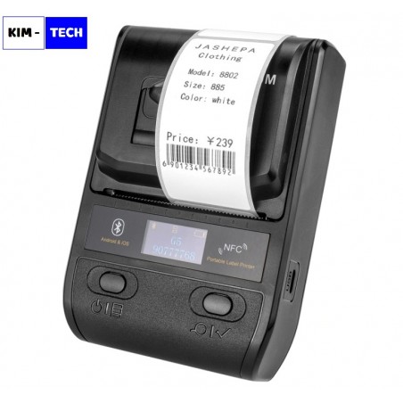 Bezprzewodowa i przewodowa przenośna Bluetooth mini drukarka termiczna do etykiet kieszonkowa 1D 2D