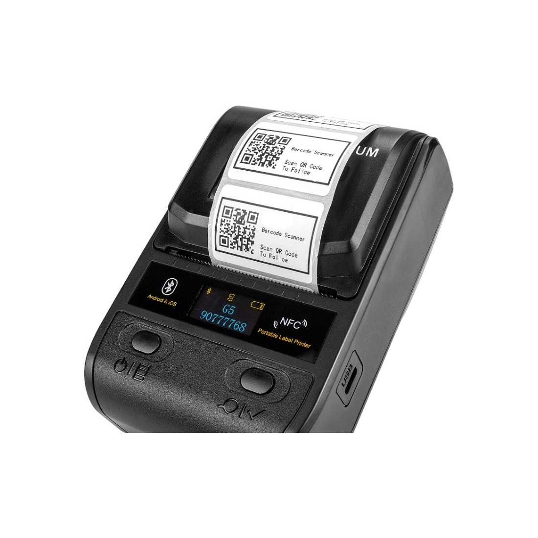 Bezprzewodowa i przewodowa przenośna Bluetooth mini drukarka termiczna do etykiet kieszonkowa 1D 2D