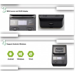 Bezprzewodowa i przewodowa przenośna Bluetooth mini drukarka termiczna do etykiet kieszonkowa 1D 2D QR