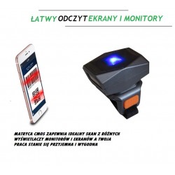 Bezprzewodowy czytnik kodów na palec QR 320° Bluetooth 4.1 2.4G kabel USB bateria 450mAh
