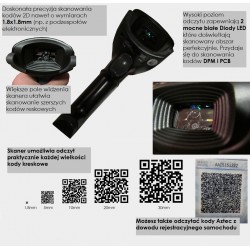 Czytnik kodów QR Aztec MaxiCode PCB DPM Bezprzewodowy 2.4G Bletooth 40 kabel USB
