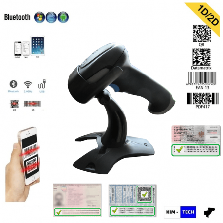 Bluetooth i 2.4G Bezprzewodowy skaner kodów OCR z dokumentów tożsamości i dowodu rejestracyjnego Auta
