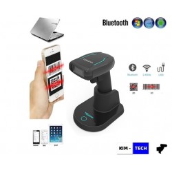 Skaner kodów kreskowych 1D 2D QR Aztec Data Matrix PDF417 2.4G Bluetooth kabel z bazą