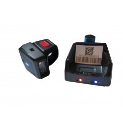 Bluetooth skaner kodów 1D 2D na palec super bateria 550mAh z mini bazą do ładowania i komunikacji dodatkowa bateria