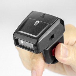 Bluetooth skaner kodów 1D 2D na palec super bateria 550mAh z mini bazą do ładowania i komunikacji dodatkowa bateria