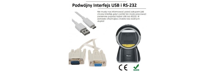 Podwójny interfejs RS232 i USB